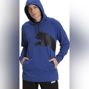 EUC PUMA Men's PUMA CAT SWEAT HOODIE Hooded Sweatshirt Sz L